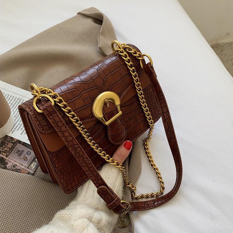 

Crocodile pattern Square Armpit bag 2021 Fashion New Quality PU Leather Women's Designer Handbag Vintage Shoulder Messenger Bag, Black