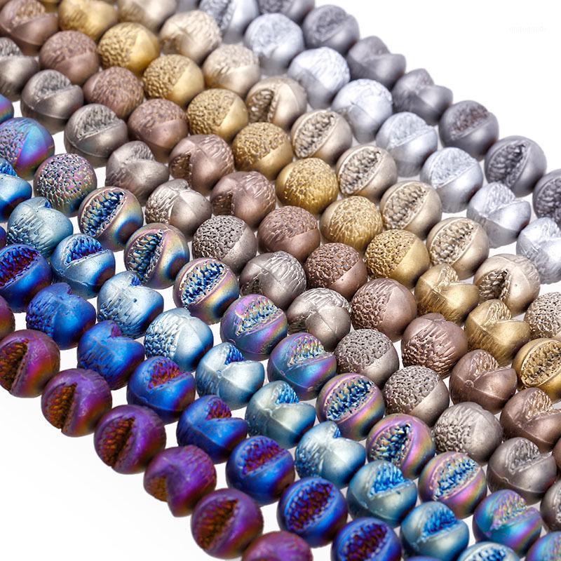 

Natural Stone 8*8mm Hematite Colorful Plating Spherical Monster Head Beads Jewelry Making New DIY Necklace Bracelet Accessories1