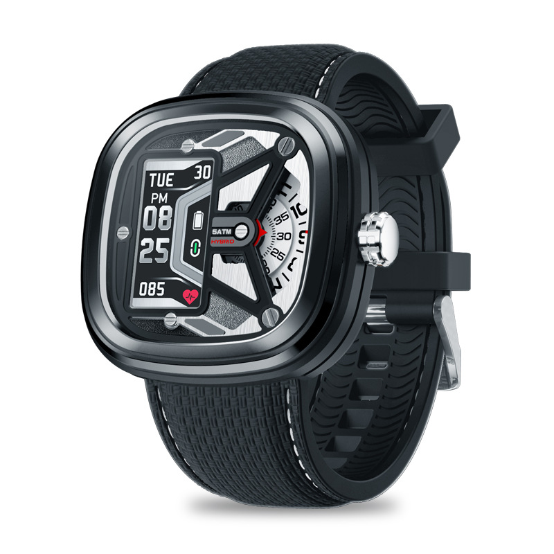 

HYBRID 2 Android iOS Heart Rate and Blood Pressure Mechanical Smart Hybrid Watch IPS display screen, Black