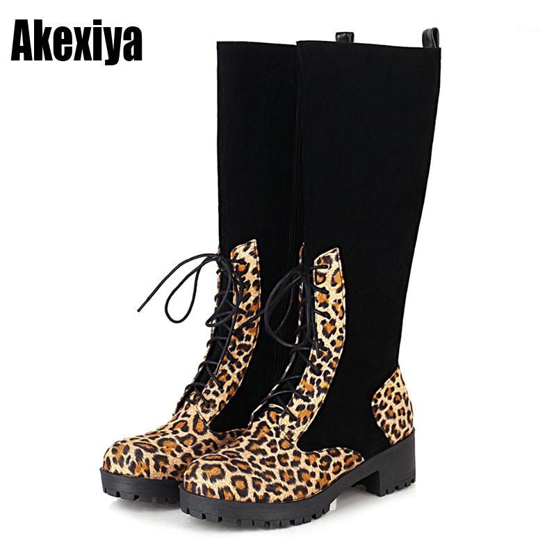 

Suede Knee-High Boots Leopard Women Boots Fashion Strange Style High Heels Long Autumn Winter Woman Shoes p2151, Black