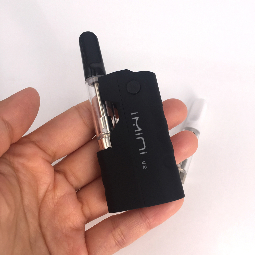 

imini Version 2 Thick oil Cartridges Vaporizer pen Kit 650mAh VV Box Mod Battery 510 Thread 1g th2 Ceramic atomizer vape Starter kits, Black battery