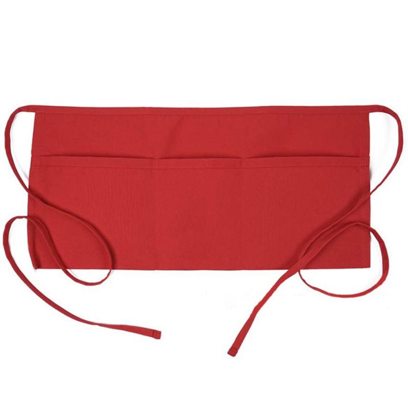 

Male And Female Aprons Half Waist Kitchen Utensils Household Cleaning Accessories Black Chef Uniforms For Restaurant Waitress