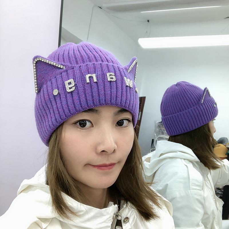 

Beanie/Skull Caps Fashion Knit Hats For Women Winter Hat Female Breathable Hip-hop Gorras Simple Warm Solid Casual Lady Knitted Cap, White