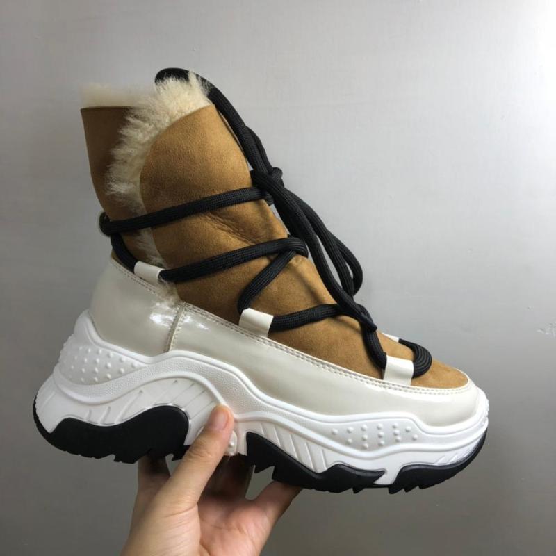 

Winter Snow Boots Women Platform Woman Shoes Shearling Botas De Mujer Ankle Boots Casual Botas Feminina Lace Up Chaussures Femme1, As pic
