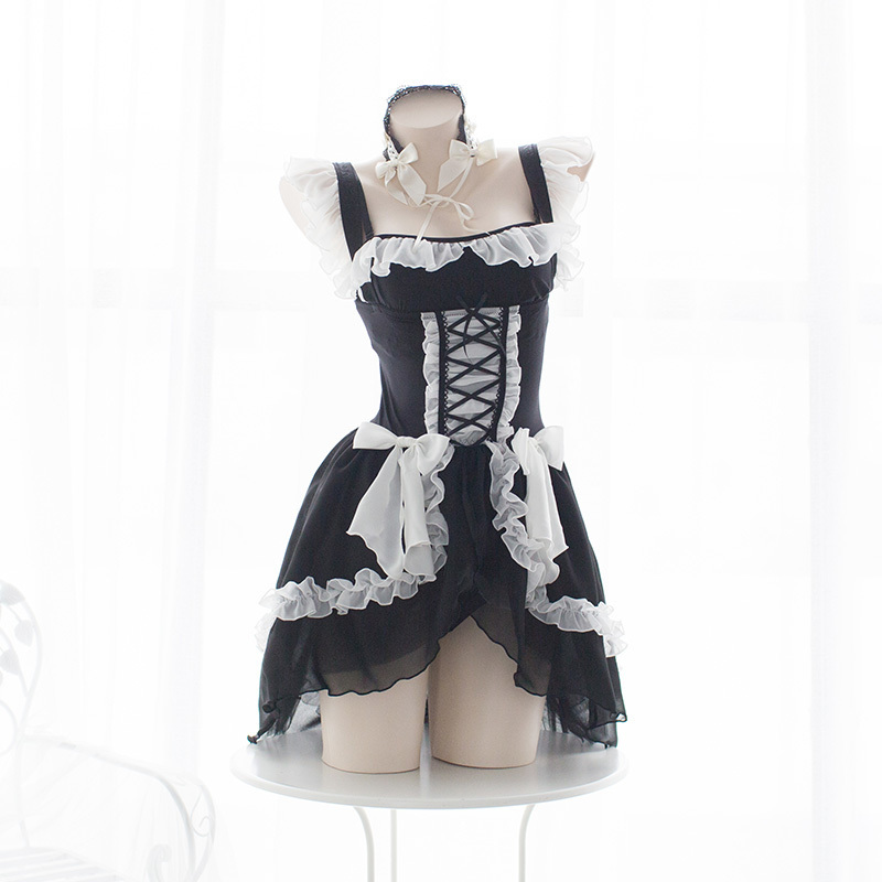 

Lolita, anime's cute gothic dress, ladies'costumes, lingerie, chiffon, frilly, girly bikini, sexy, uniform temptation, Blake