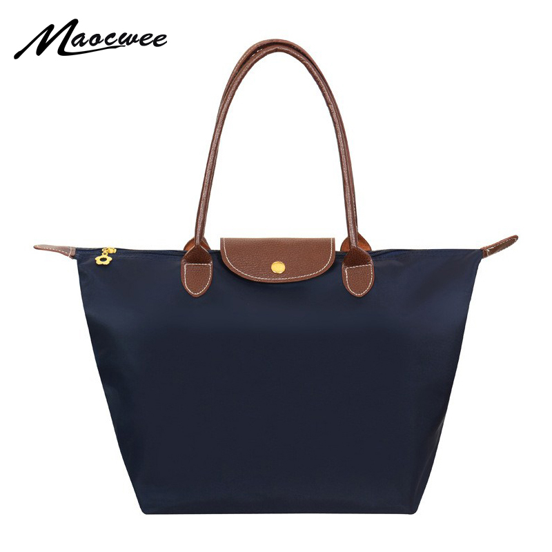 

New Nylon Beach Fashion Womens Handbag Tote Oxford Shoulder Bags Female Waterproof Dumplings Folding Shopping Bag 2020