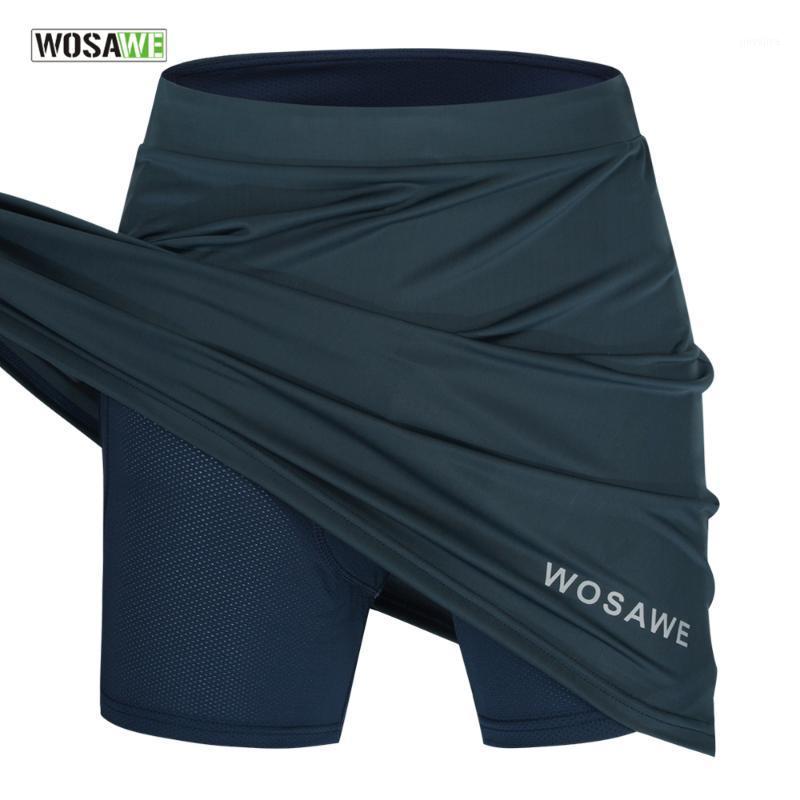 

WOSAWE Women Cycling Skirt Road Bike 2 in1 Shorts With Gel Paded non-remove underwear Biker Riding Skirts with Underpant1