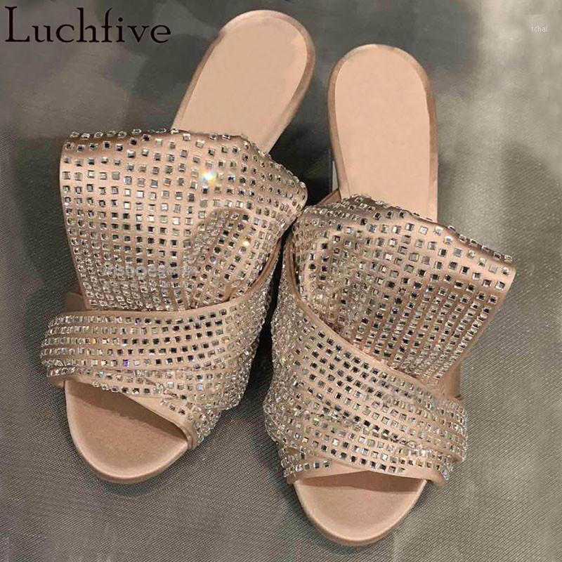 

Diamond Mule Women Slippers Genuine Leather Party Shoes Woman High Heel Peep Toe Pink Slides Ladies Shoes1, Pink high heel