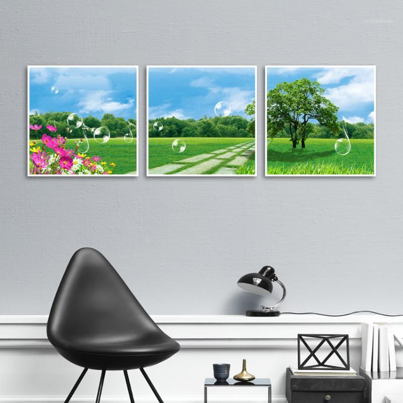 

Beautiful Sky Colorful Flowers Green Trees And Lawns Posters Home Decoration Canvas Painting Print Wall Picture for Living Room1