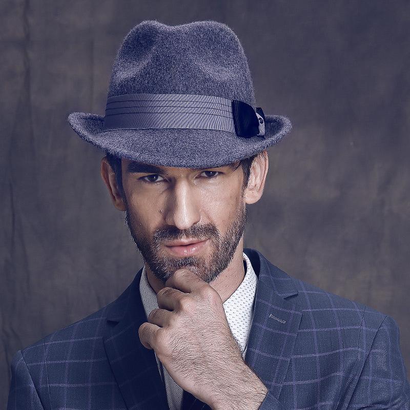 

Gentleman business casual wool hat pure wool felt hat fashion British jazz