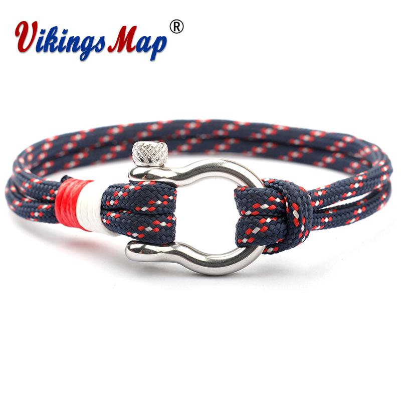 

New Fashion Charm Paracord Bracelet Navy Style Braided Rope Stainless Steel Buckles Survival Bracelets for Men Women Pulseras