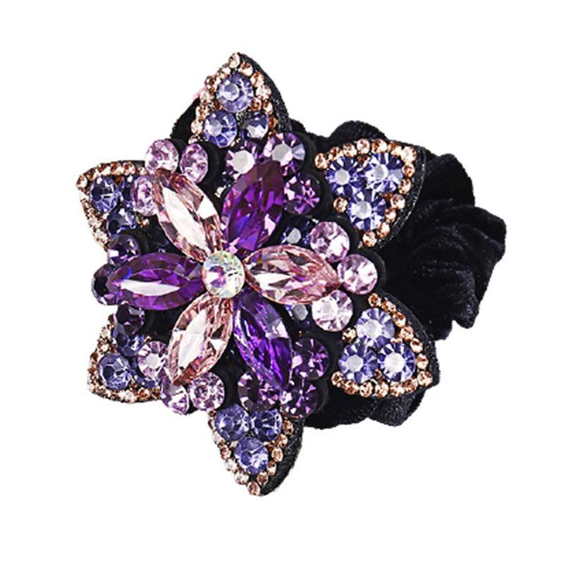 

Bud Rhinestone Hair Tie Floral Pearl Ponytail Holder Hair Tie Band Accessories Rope for Girls 6 Model