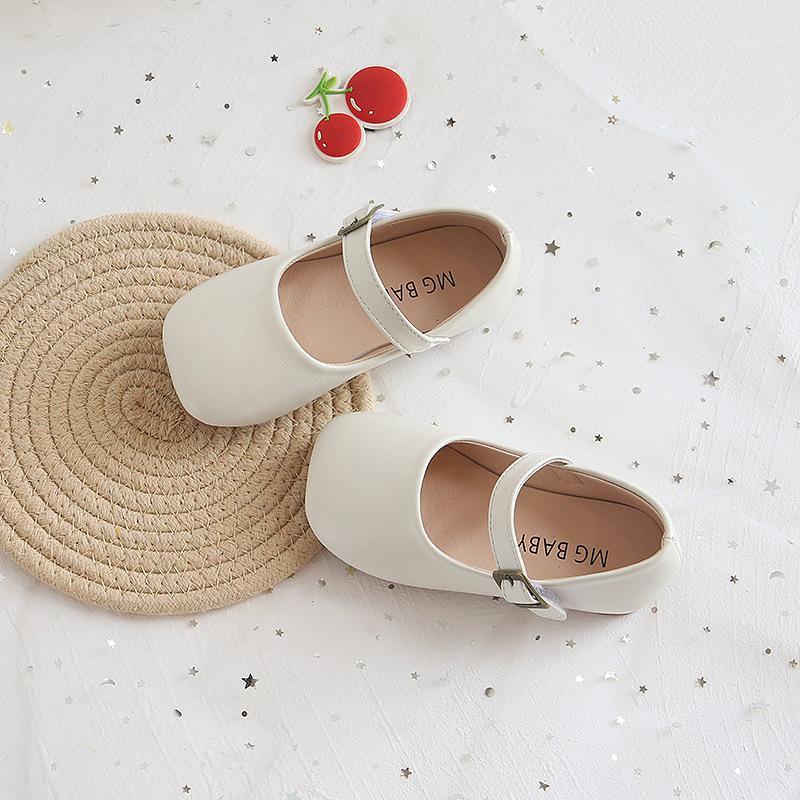 

Girls Mary Janes Shoes For Baby Child Leather Shoes Boys Black Flats White Brown Casual Non-slip Toddlers1, Beige