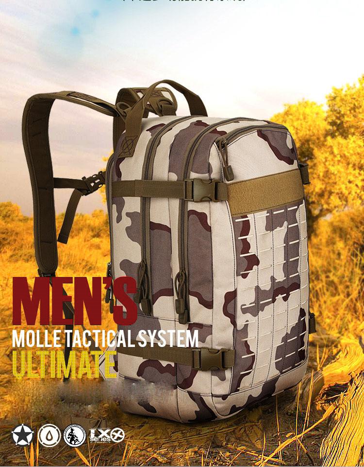 

Outdoor Camping Tactical Men's Backpack Trekking Rucksacks Waterproof Sports Hiking Army Bags Camping Equipment, Green