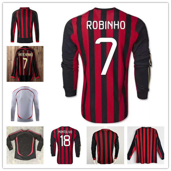 

KAKA 90 91 Retro home Long shirts 96 97 Gullit SOCCER JERSEYS 02 03 04 Maldini Van Basten RONALDO Inzaghi 06 07 MILAN 09 10 SHEVCHENKO Vintage Classic football shirt, Red