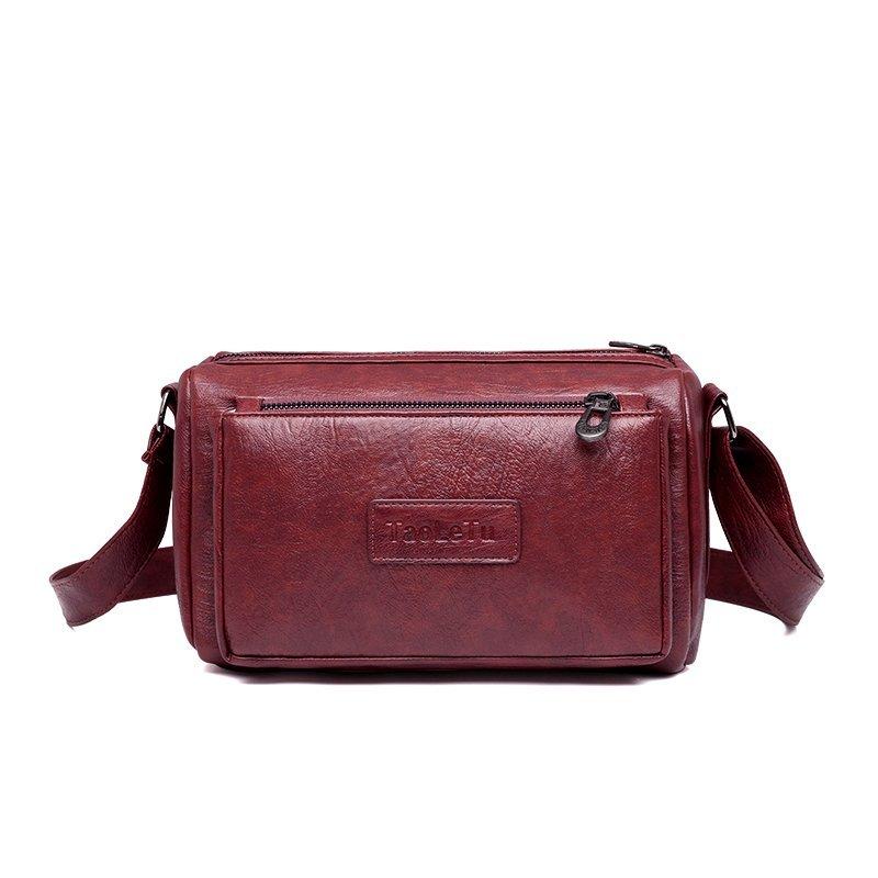 

Solid color leather female Shoulder bag for 2020 fashion casual Messenger bag ladies Travel Handbags and Purses, Black