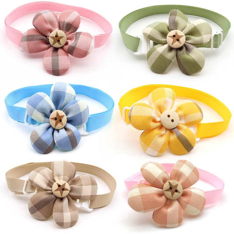 

50/100 Pc Pet Dog Grooming Product Flower Design Puppy Dog Cat Bow Tie Necktie Adjustable Pet Collar Bowties Accessories, 50 pcs