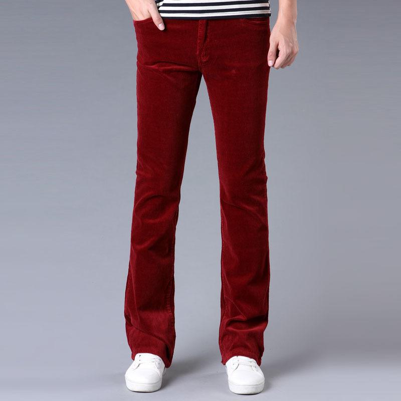 

Long corduroy pants flared slim fit Japanese and Korean white red black