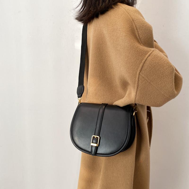 

Korean Fashion For Women 2021 PU Solid Color Ladies Shoulder Bag Daily All-match Casual Girl Crossbody Bag Black, Brown
