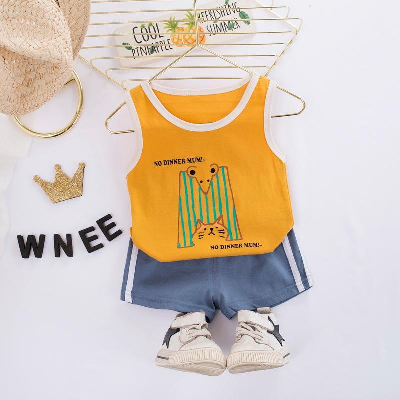 

Toddler Baby Sport Clothes Sets Boys Clothing M Letter Vest + Shorts 2 PCS Casual Children Holiday Outfits Infant Kids Clothing1, Orange
