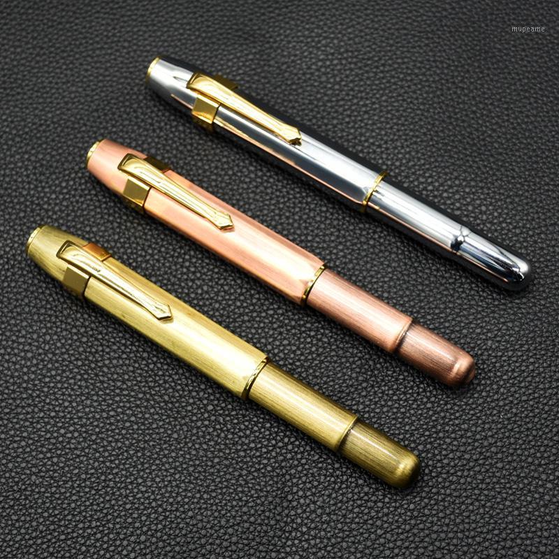 

15Pcs vintage brass sport Metal Ink pen 0.5mm iraurita nib Octagon pocket fountain pen full metal office signature wholesale1, Red