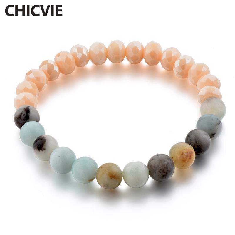 

CHICVIE Pink Charms Natural Stone Custom Chakra Bracelets & Bangles Beads For Women Jewelry Making Rainbow Bracelets SBR180054