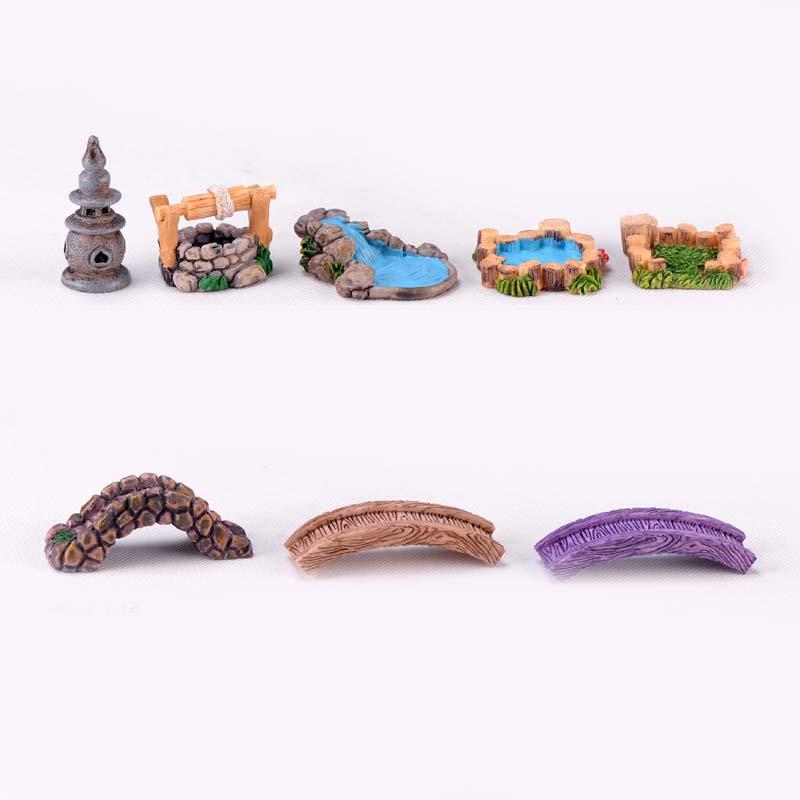 

Vintage Pool Bridge Figurine Miniature Ornament Garden Fairy Decor Glass DIY Accessories Home Decoration Gift