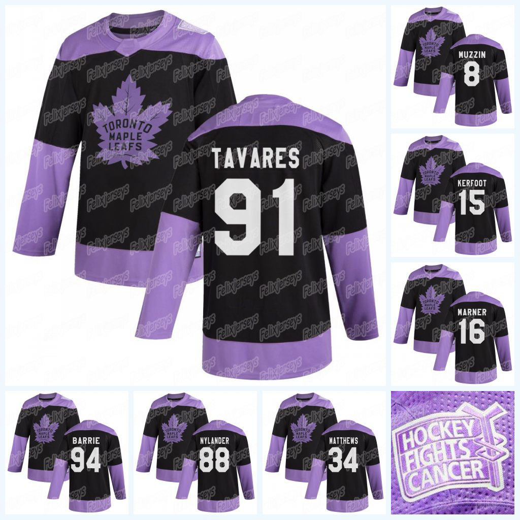 

Women 91 John Tavares 2020 Fights Cancer Toronto Maple Leafs Mitch Marner Jason Spezza Zach Hyman Kenny Agostino Auston Matthews Jersey, Youth size : s-xl