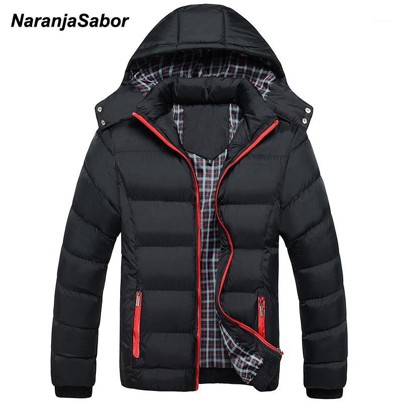 

Men's Down & Parkas NaranjaSabor 2021 Winter Men's Thick Coats Hooded Mens Jackets Warm Breathable Coat Male Overcoat Brand Clothing 5X, Black