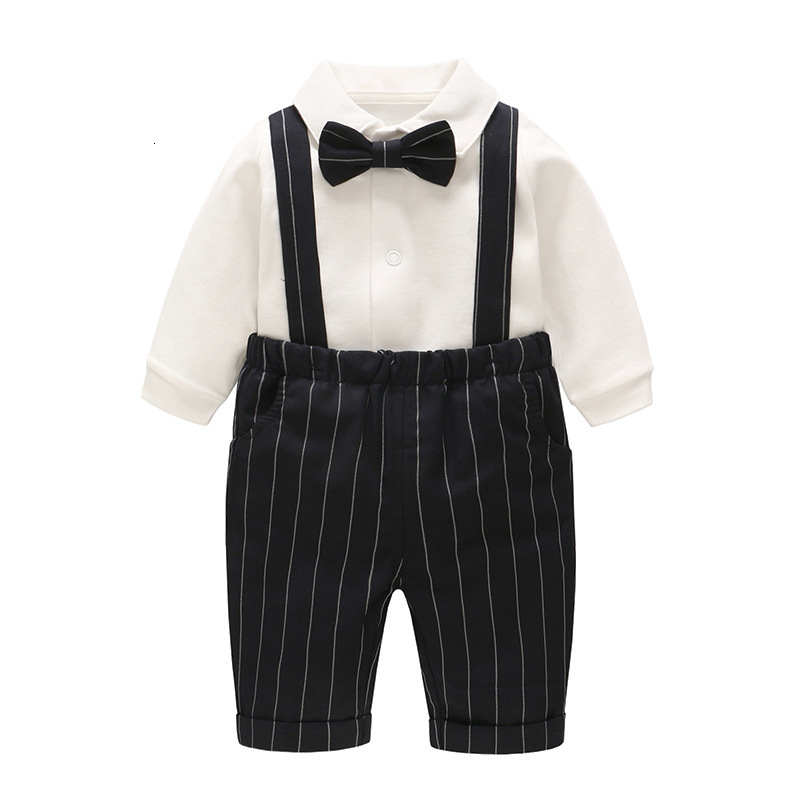 

2021 New Baby Girls Clothes Sets Autumn Shirt+strap Pant 3-piece/set Kids Children's Clothing Suit with Tie Batk, White