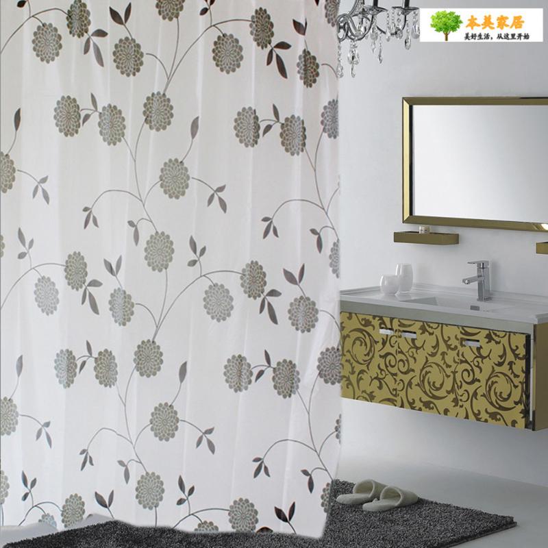 

Shower Curtains Water Proof Bath PEVA Curtain Bathroom Appliances Flowers Pattern