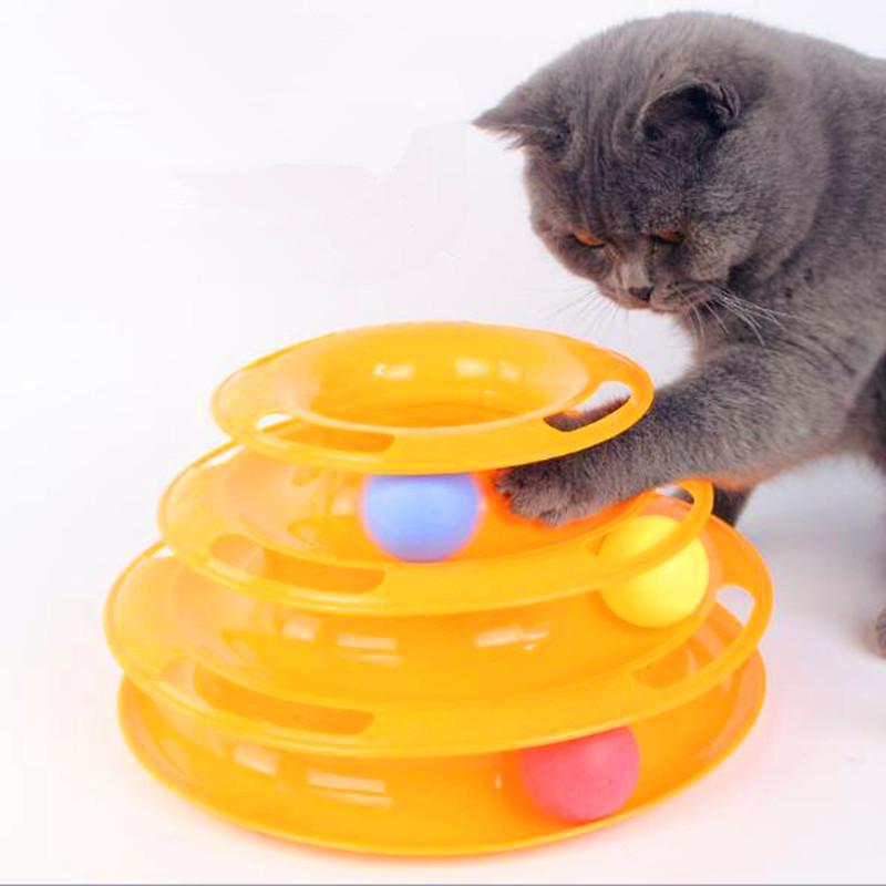 

New Cat Turntable Toy Three Levels Pet Cat Toy Tower Tracks Disc Intelligence Amusement Pet Supplies Toys Ball Turntable
