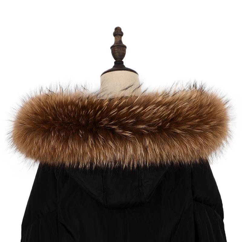 

Winter 100% real natural raccoon fur collar and ladies raccoon scarf fashion sweater scarf oversized neckline