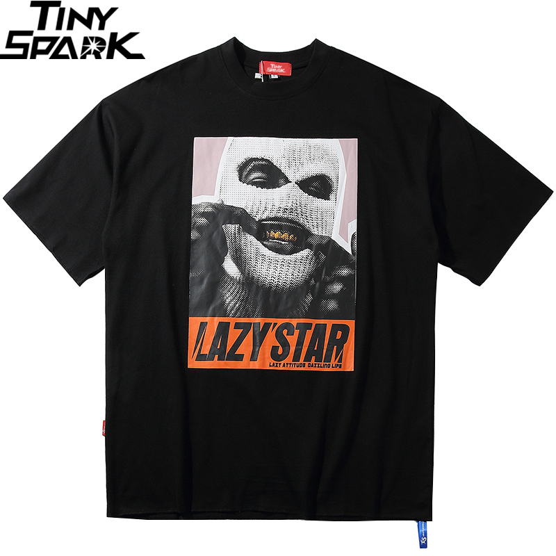 

Oversize Hip Hop T Shirt Men 2020 Streetwear Harajuku Masked Man Print Tshirt Short Sleeve Cotton Casual T-Shirt Black Plus Size LJ200827, A800661 white