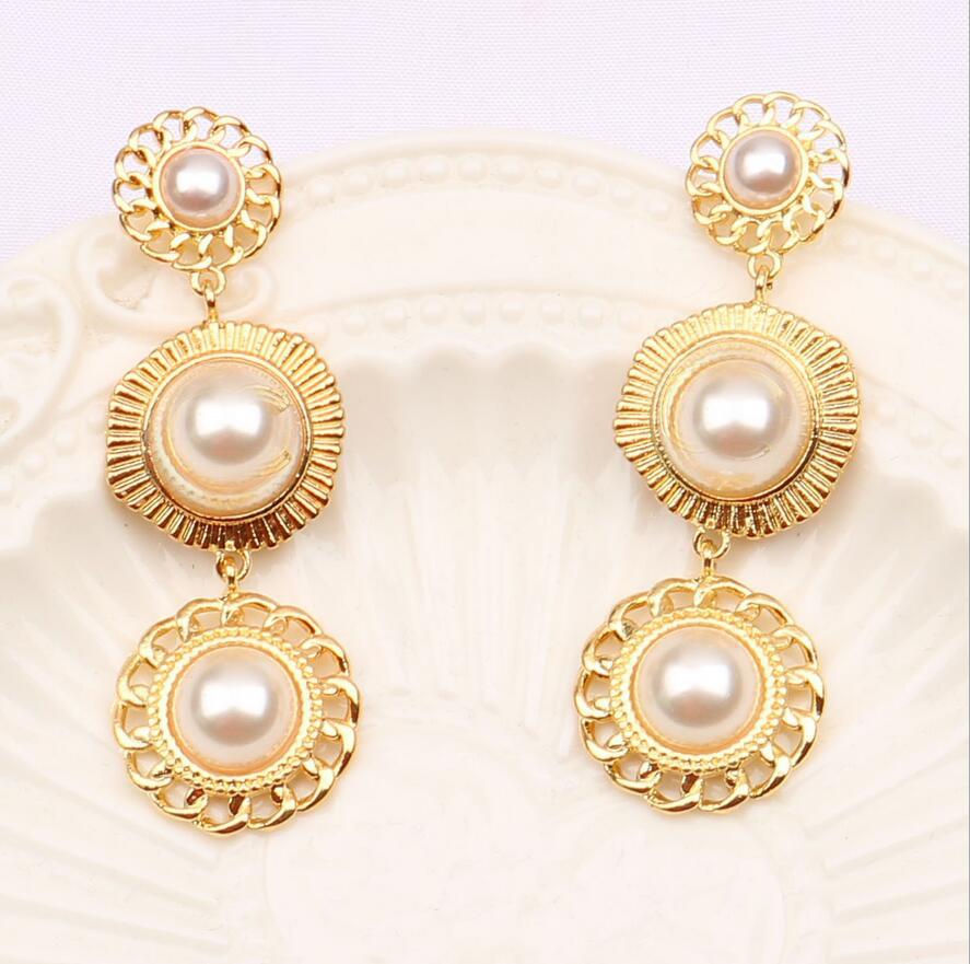 

20 Style Stud 18K Gold Plated 925 Silver Luxury Brand Designers Letters Geometric Famous Women Crystal Rhinestone Pearl Dangle Long Earrings Wedding Party Jewerlry