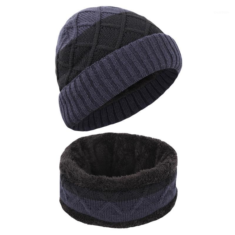 

Unisex Ski Cycling Sport Cap Neck Warmer Plush Velvet Lined Hat & Scarf Set Slouchy Winter Hat Scarf Set Knitting1