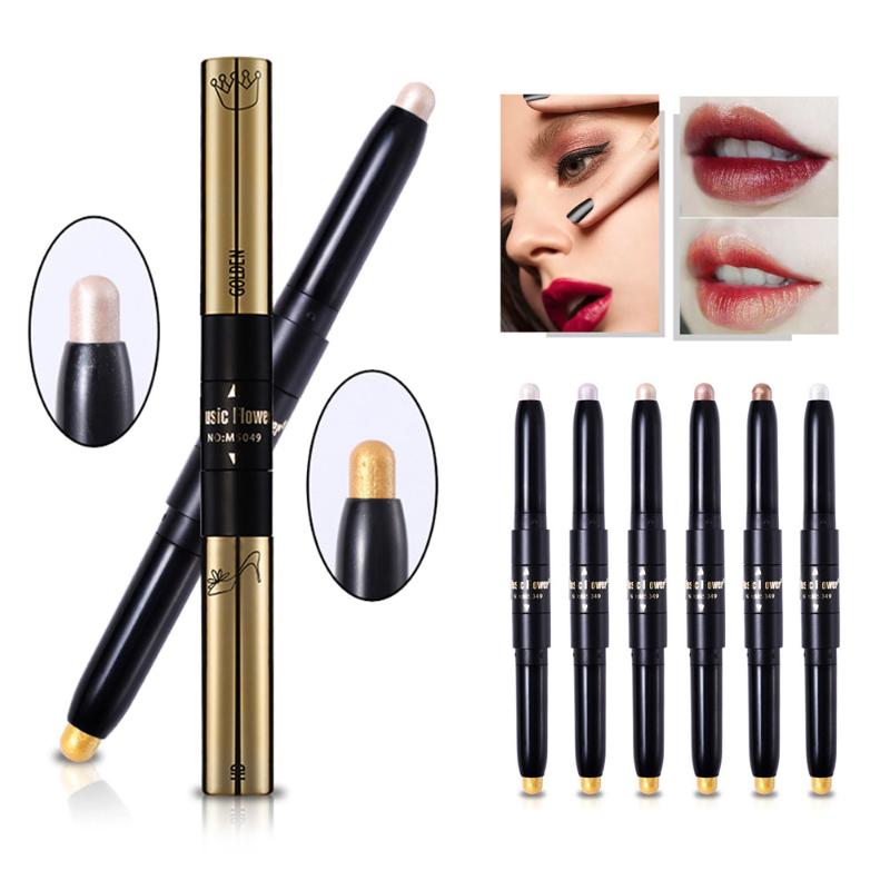 

Double Head Beauty Glittle Eyeshadow Pencil Highlighter Lying Silkworm Eye Shadow Stick Waterproof Muti-Purpose Makeup Cosmetics