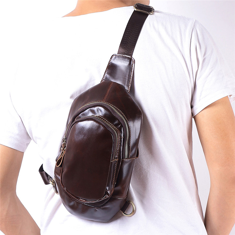 

2020 New Men's Messenger Hide Casual Crossbody Breast Bag Male Sling Waist Bags Bw3r