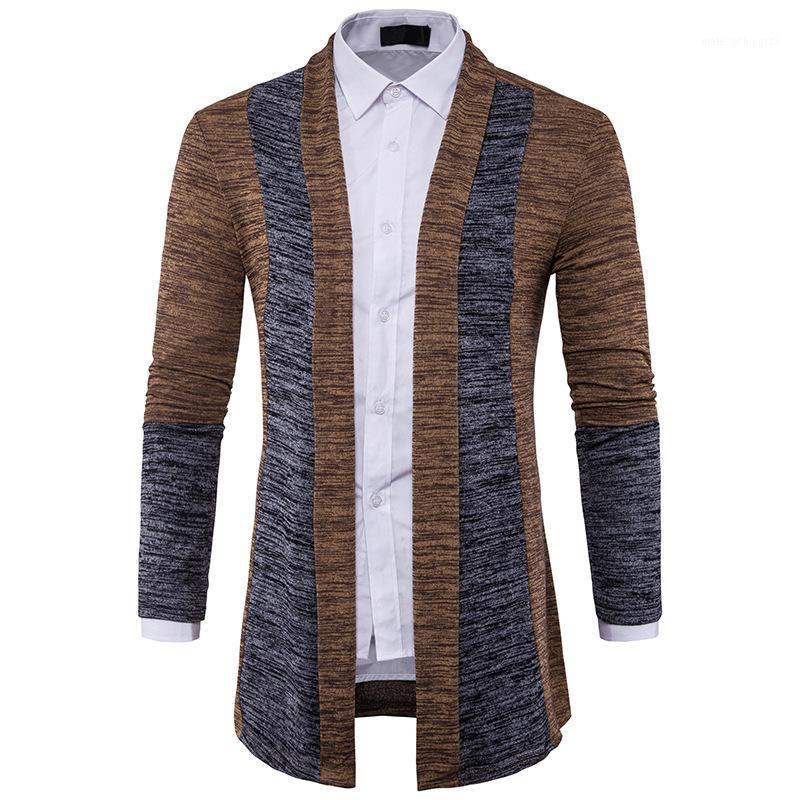 Hommes chandails hommes pull marque vêtements Patchwork Cardigan tricoté pull Slim Fit grande taille hommes haut à manches longues Coat1