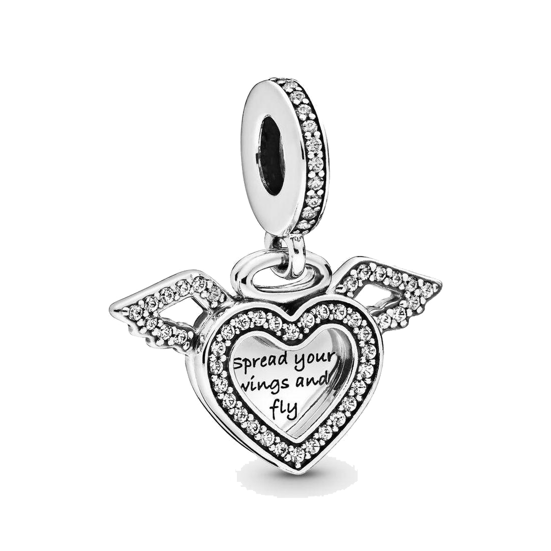 

Fine jewelry Authentic 925 Sterling Silver Bead Fit Pandora Charm Bracelets Heart and Angel Wings Dangle Charms Safety Chain Pendant DIY beads, Bronze;silver