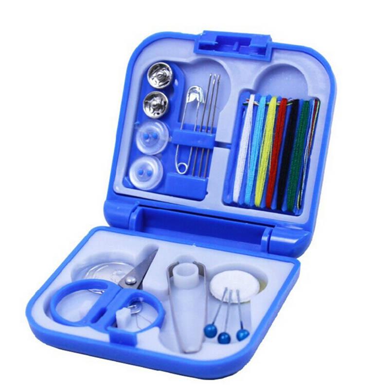 

1 Set Mini Portable Home Tools Travel Sewing Kit Needle Threads Case Travel Accessories Sewing Box Scissor Thimble Buttons Pins