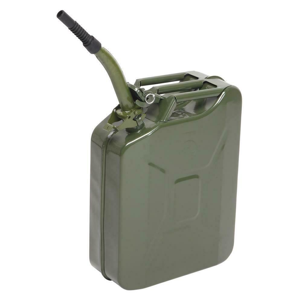 

Jerry Can 5 Gal 20L Steel Gasoline Gas Fuel Tank Military Emergency Portable New