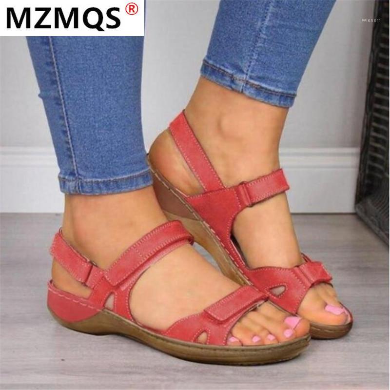 

2020 Women Flat Sandals Summer Open Toe Comfortable Sandals Super Soft Low Heels Walking Wedges Shoes women size 35-431, Gray