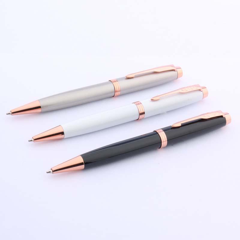 

New fashion Rose gold black white arrow decoration Painted Metal Ballpoint Pen