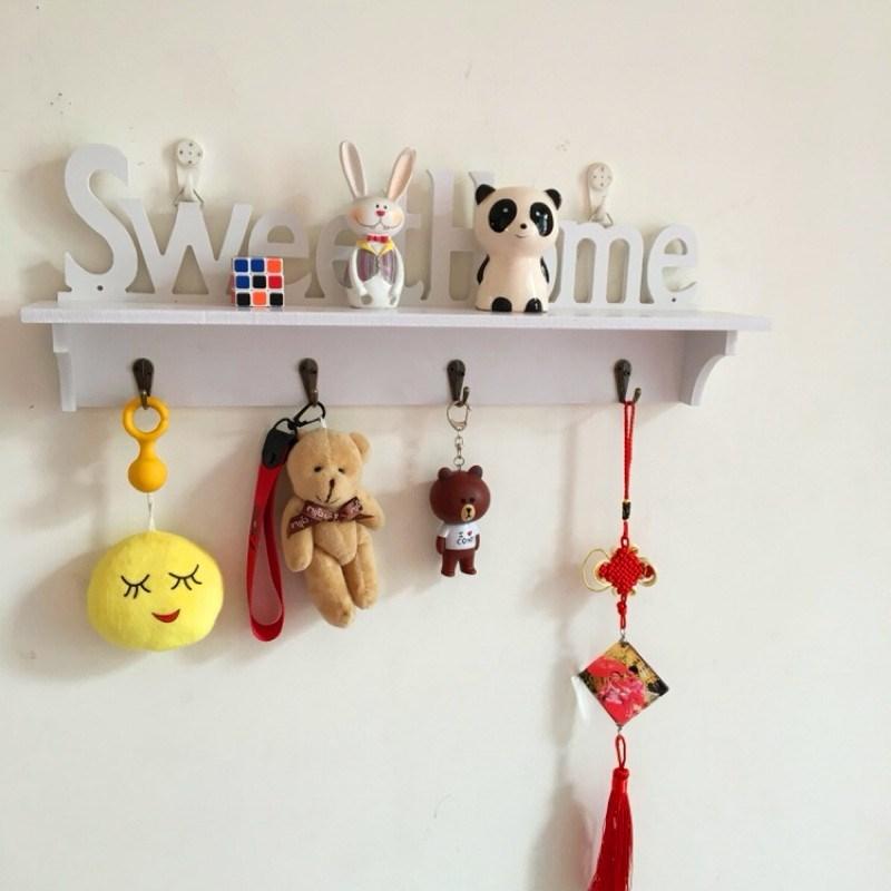 

Wood Wall Hook Door Mounted Holder Rack Shelf/Coat Hat Clothes Key Hanger 47*8cm Wall Mounted Rack Creative "Sweet Home" Decor