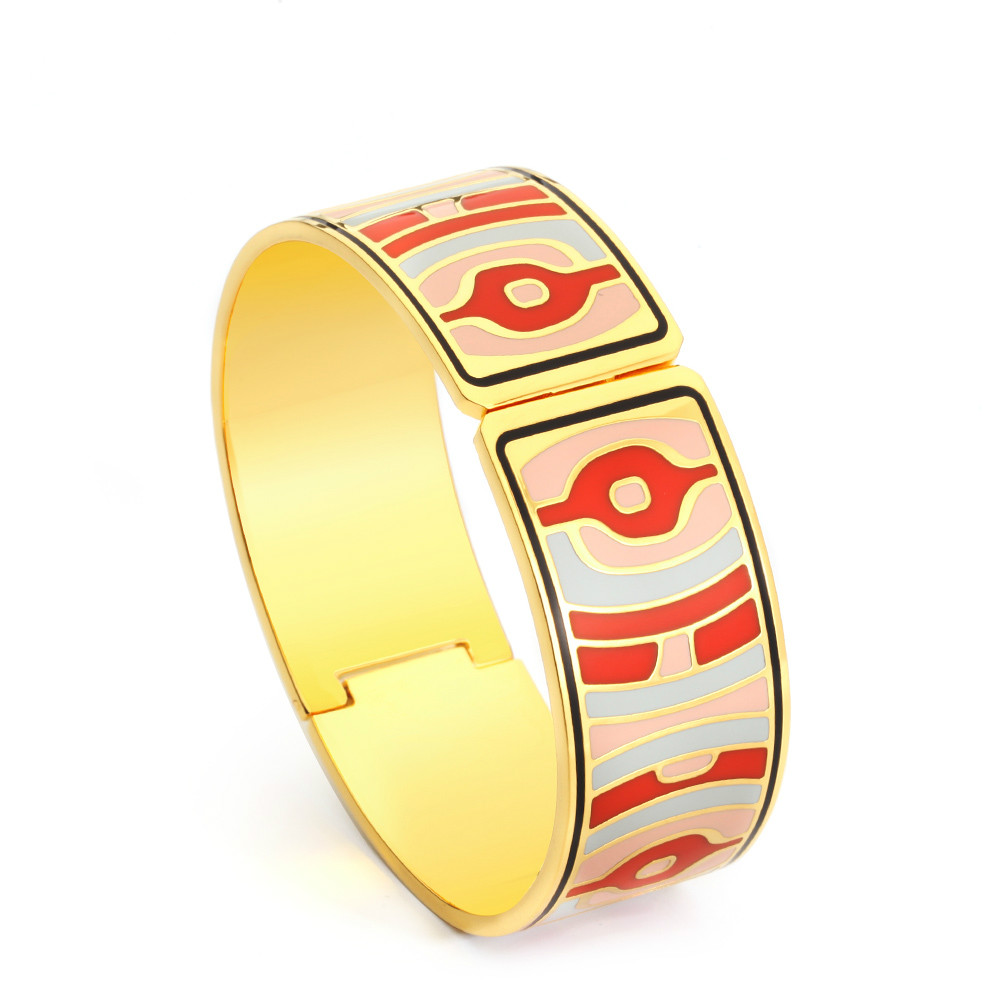 

VAROLE Fashion Charms Bracelet For Women Gold Geometric Colorful Couples Enamel Bangle Designs Jewelry Gifts