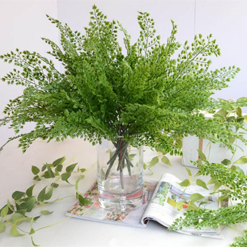 

Cheap 5pcs/lot Living Room Bedroom Decoration 45cm 7 Branchs Plastic Green Leaf Wedding Party Favor Artificial Plants Bouquet1