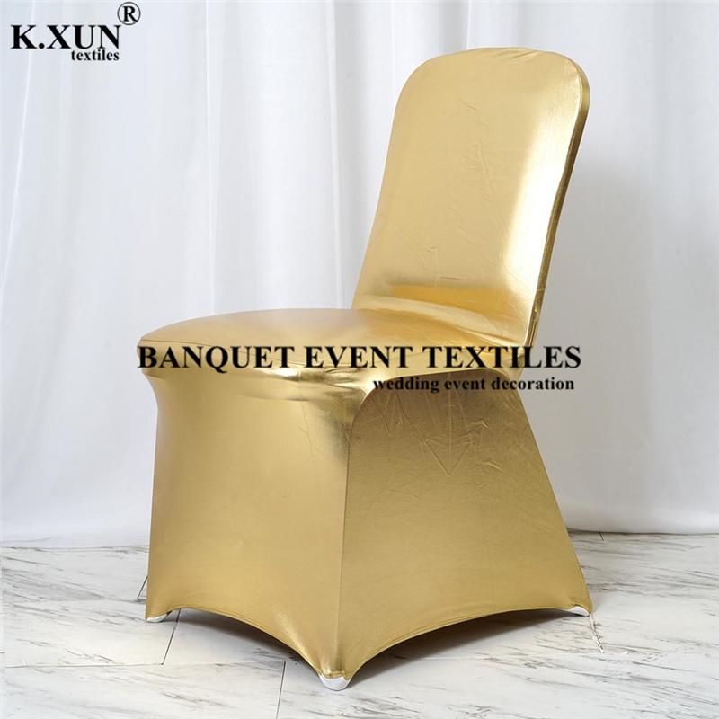 

200gsm Metallic Bronzing Spandex Chair Cover For Wedding Event Party Hotel Decoration