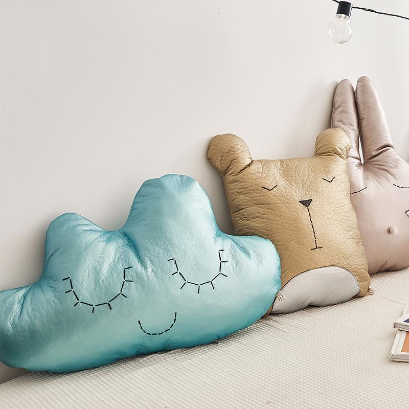 

Pillow Lovely Back Neck Support Cute PU Cartoon Pillows Cloud Bear Drop Cushions Home Room Cafe Holiday Year Decor