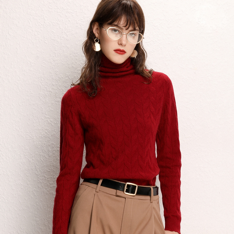

2021 New Cashmere Cotton Blend Turtleneck Women Pullover Autumn Winter Clothes Jumper Robe Pull Femme Hiver Woman Sweaters Jb6n, Blue